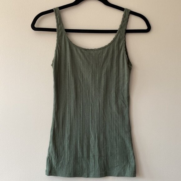 Prince  Fox 3 Button, Lettuce Edge,  Ribbed Tank Top - Picture 2 of 7